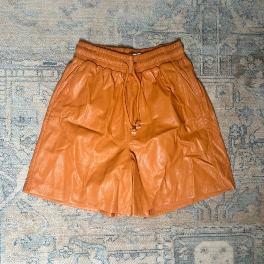 Joie Womens Elastic Drawstring Waist Side Slash Pockets Shorts Orange Small NWOT
